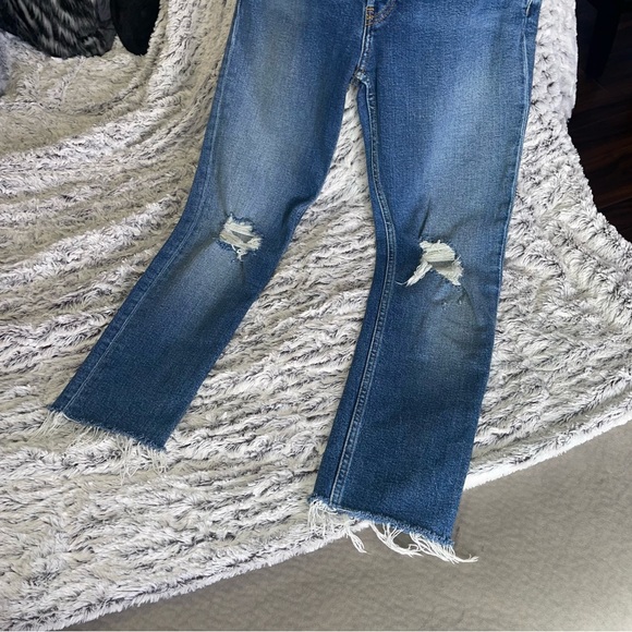 RE/DONE High Rise Ankle Crop Color in Dusk Destroy - Picture 5 of 13